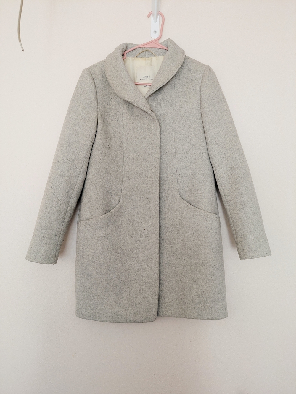 Wilfred Wool-Cashmere Blend Light Gray Coat